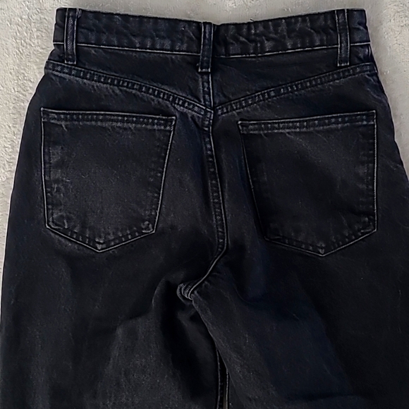 Zara Womens Jeans Size 4 Black Distressed Ripped Straight Leg Raw Hem Grunge Y2K - Picture 13 of 15